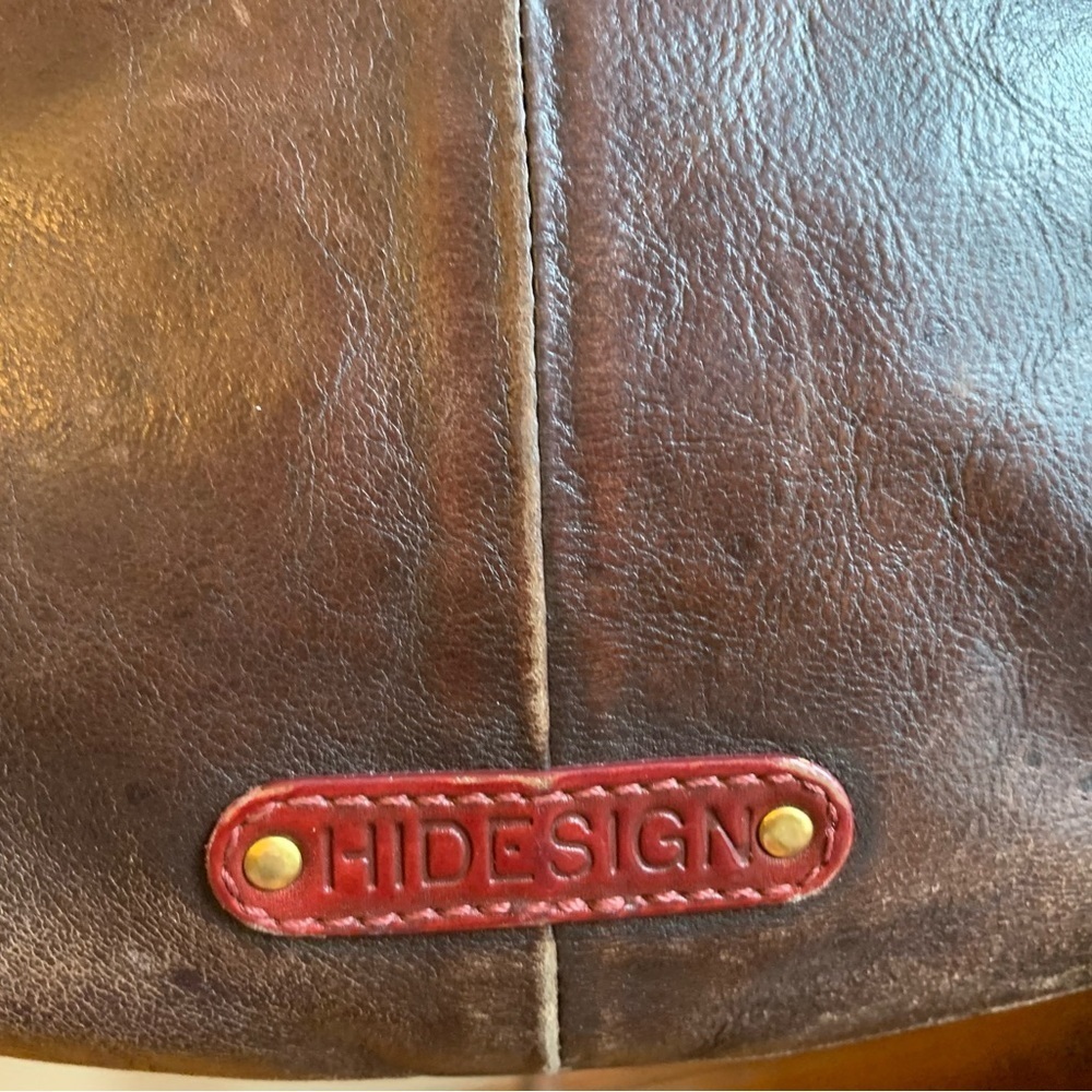 HideSign leather crossbody purse, distressed hippy boho, bohemian bag - Picture 11 of 16